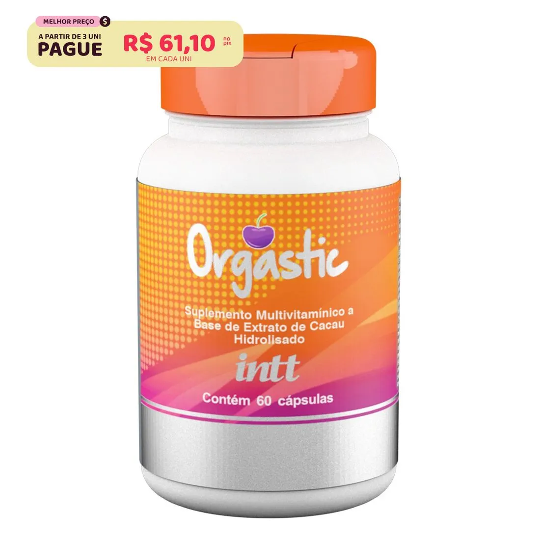 Orgastic Suplemento Multivitamínico e Mineral a Base de Cacau Hidrolisado Intt