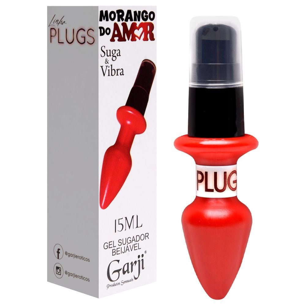 Plug Morango do Amor Gel Sugador Vibrador